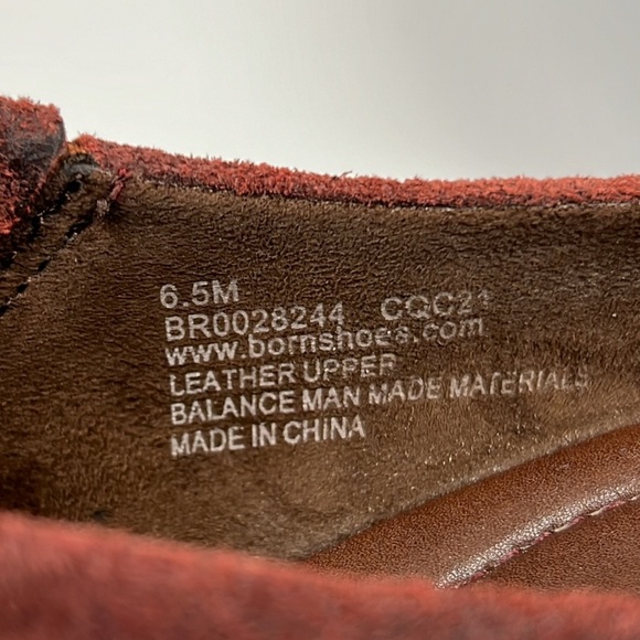 Born Starr Cherry Brown Distressed Leatger Heeled Slip On Booties Size 6.5 - Picture 6 of 8